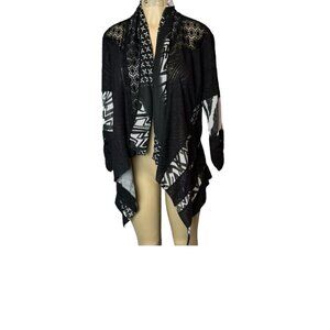 MONA LEAH COUTURE Paris Cardigan in Black and White Size Medium​​​​​